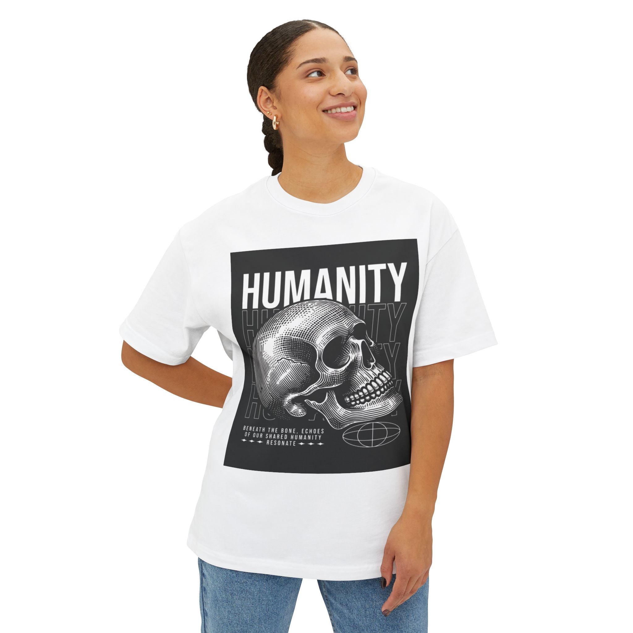 Humanity Graphic Oversized Tee | Unisex Streetwear | Casual Wear | Gift for Art Lovers | Unique Summer Fashion