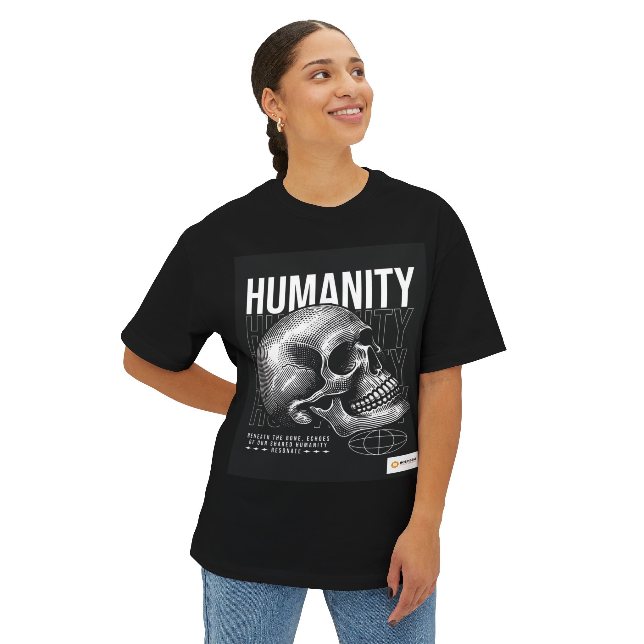 Humanity Graphic Oversized Tee | Unisex Streetwear | Casual Wear | Gift for Art Lovers | Unique Summer Fashion